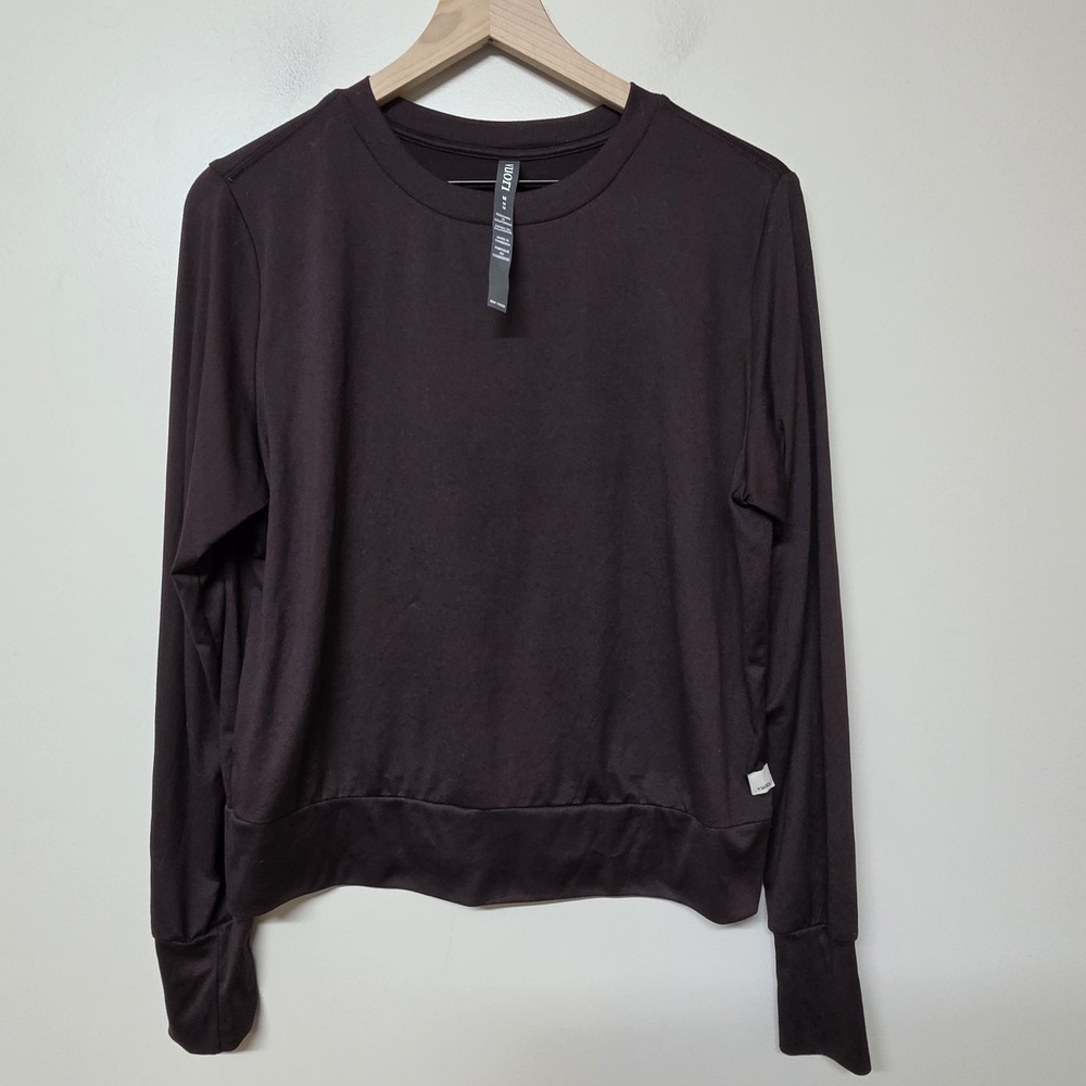 Vuori Daydream Crew Womens M Burgundy Long Sleeve Performance Pullover Top VW133